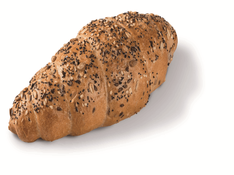 Crescent multigrain bun